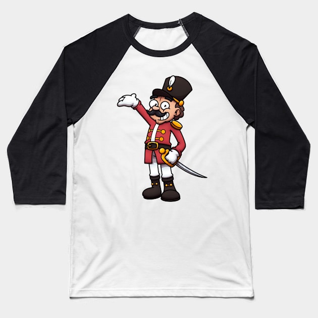 Classic Friendly Cartoon Nutcracker Baseball T-Shirt by TheMaskedTooner